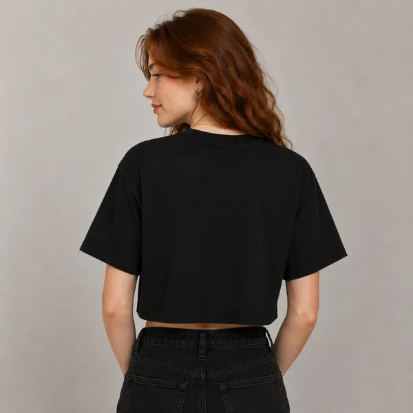 Black_Cotton_Lycra_Relaxed_Halloween_Ghost_Print_Crop_Top_For_Women