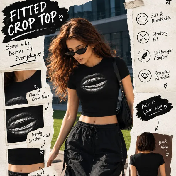 Black_Cotton_Lycra_Glossed_Up_Baby_tee_Graphic_Print_Crop_Top_For_Women