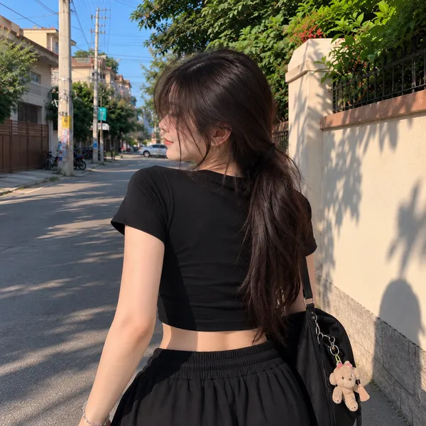 Black_Cotton_Lycra_In_My_Slay_Era__Print_Crop_Top_For_Women