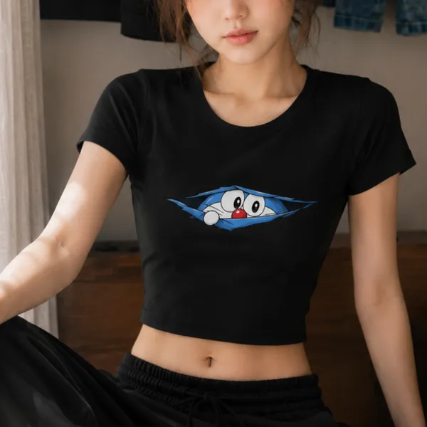 Black_Cotton_Lycra_Relaxed_Hide_and_seek_Doraemon_Baby_Tee_Graphic_Print_Crop_Top_For_Women