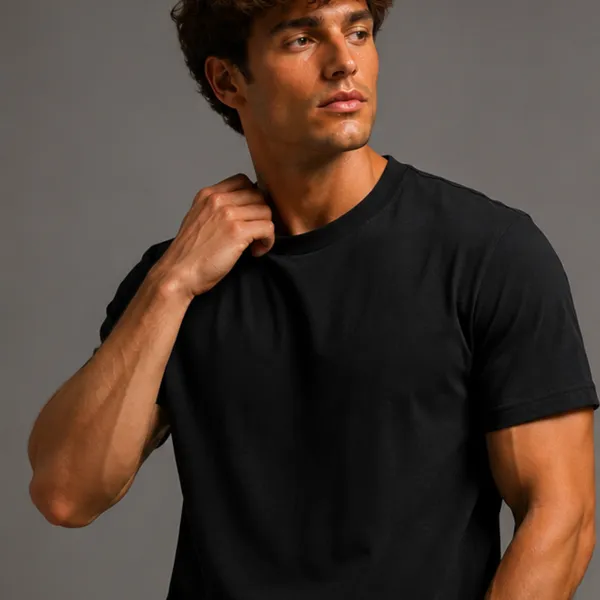 Black_Cotton_Lycra_Relaxed_Plain_Tshirt_For_Men