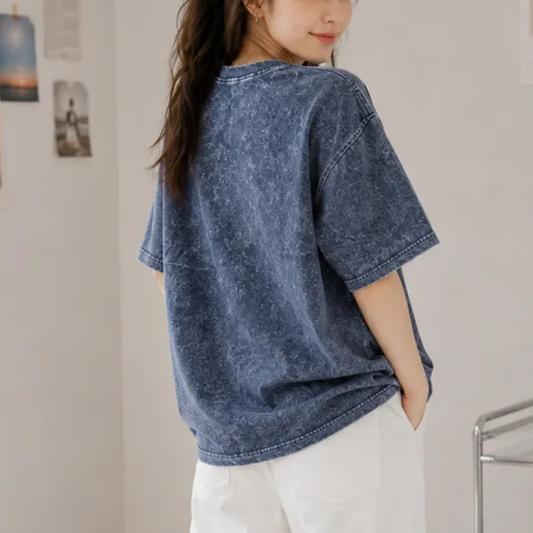 Blue_Relaxed_Plain_Acid_Wash_Tshirt_For_Women