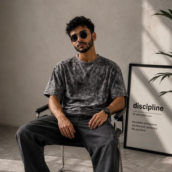 Grey_Relaxed_Plain_Acid_Wash_Tshirt_For_Men