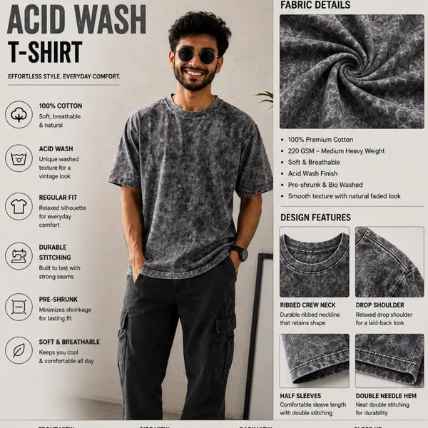 Grey_Relaxed_Plain_Acid_Wash_Tshirt_For_Men