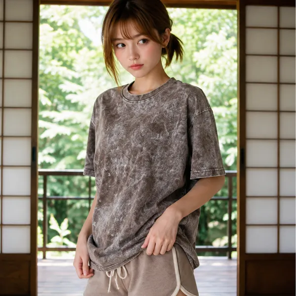 Grey_Relaxed_Plain_Acid_Wash_Tshirt_For_Women