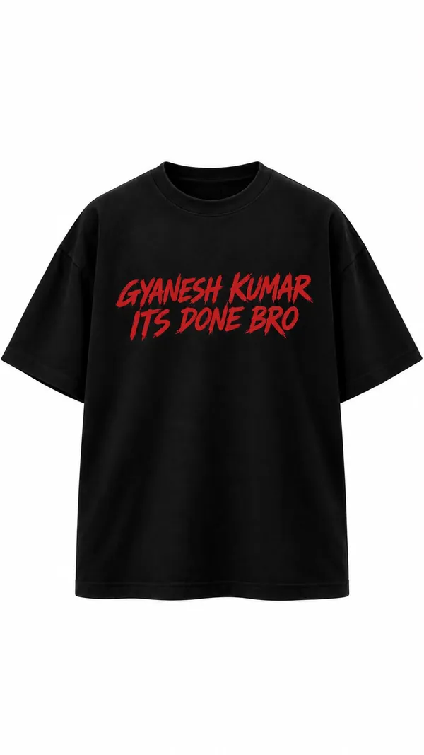 Gyanesh_Kumar,_Its_done_bro_Typography_print_unisex_Black_Tshirt