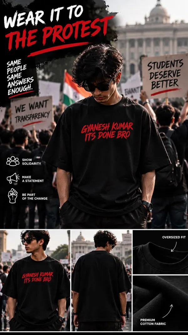 Gyanesh_Kumar,_Its_done_bro_Typography_print_unisex_Black_Tshirt