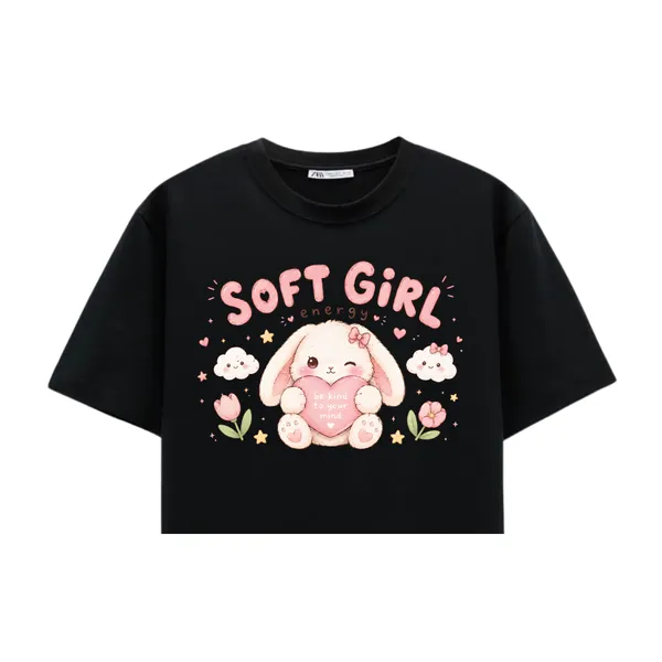 Black_Cotton_Lycra_Relaxed_Soft_Girl_Bunny_Print_Crop_Top_For_Women