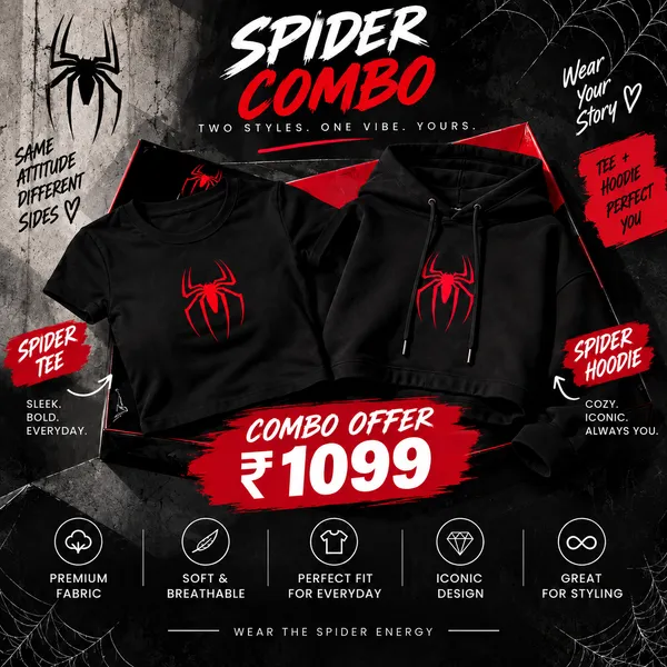 Spiderman_Crop_top+_Spiderman_Crop_Hoodie_Combo_For_Women