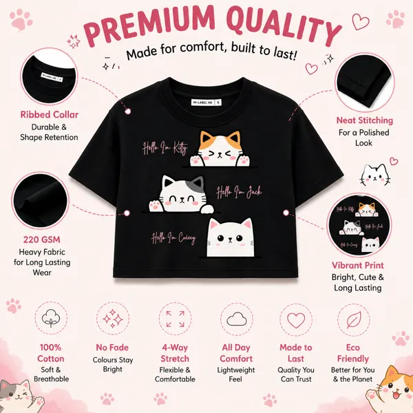 Black_Cotton_Lycra_Relaxed_Cute_Cat_Graphic_Print_Crop_Top_For_Women