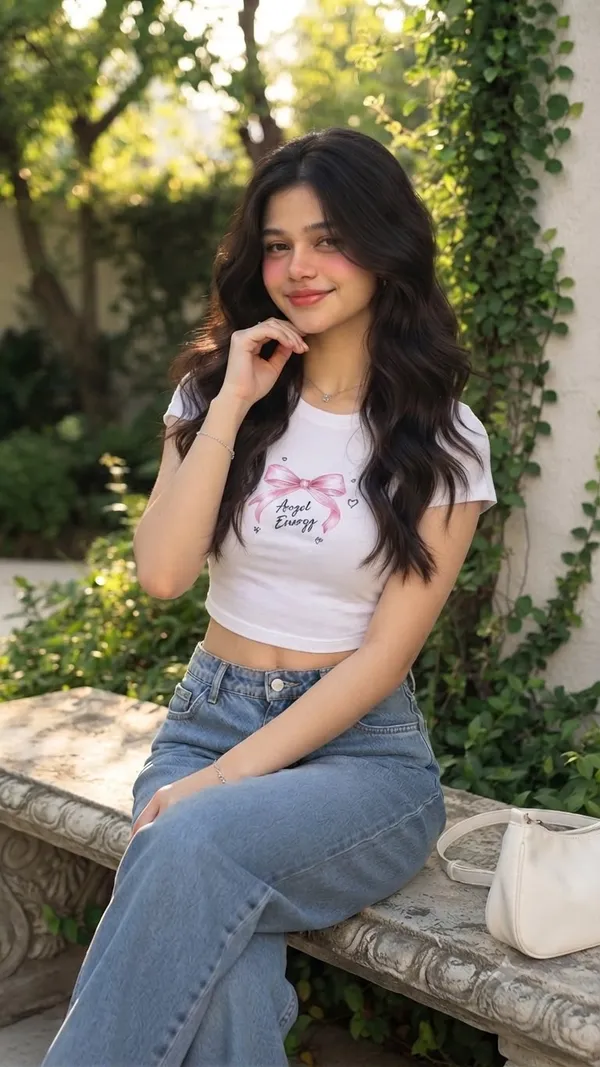 White_Cotton_Lycra_Angel_energy_Graphic_Print_Crop_Top_For_Women