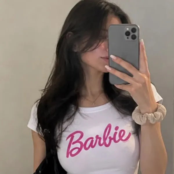 White_Cotton_Lycra_Barbie_Baby_Tee_Print_Crop_Top_For_Women
