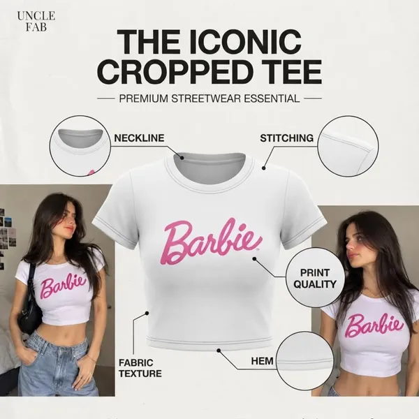 White_Cotton_Lycra_Barbie_Baby_Tee_Print_Crop_Top_For_Women