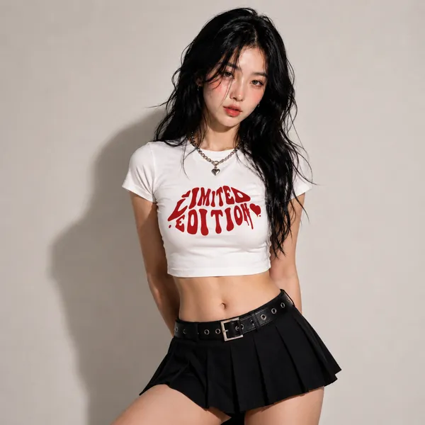 White_Cotton_Lycra_Limited_Edition_Fitted_Crop_Top_for_Women