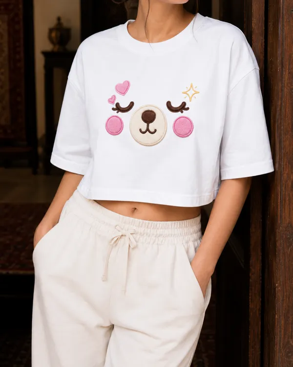 White_Cotton_Lycra_Oversized_Dreamy_Bear_Graphic_Print_Crop_Top_For_Women