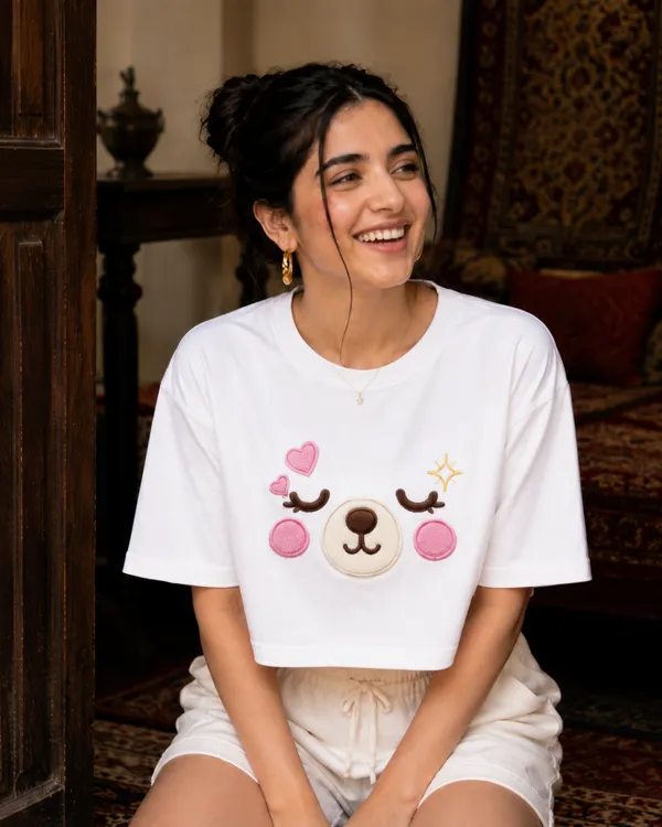 White_Cotton_Lycra_Oversized_Dreamy_Bear_Graphic_Print_Crop_Top_For_Women