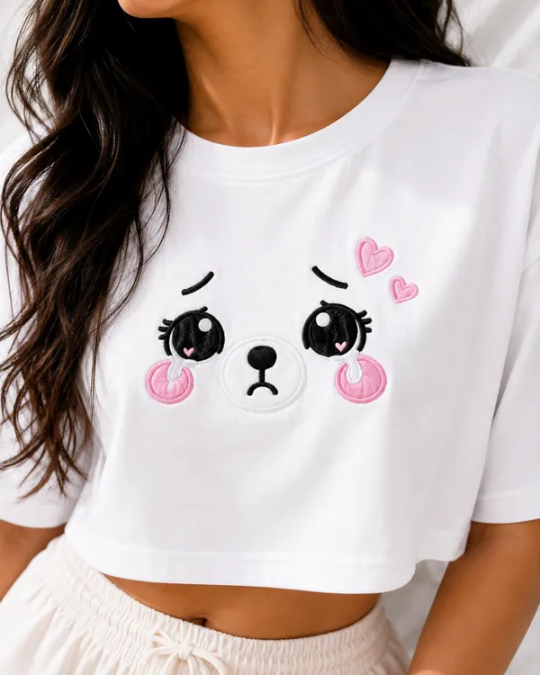 White_Cotton_Lycra_Oversized_Mochi_Bear_Graphic_Print_Crop_Top_For_Women