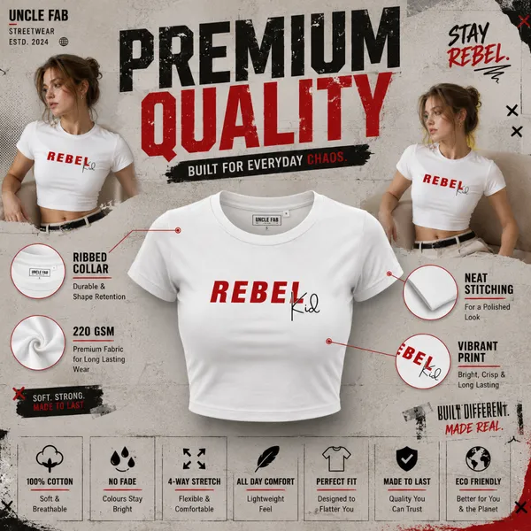 White_Cotton_Lycra_Rebel_Kid_Fitted_Crop_Top_for_Women