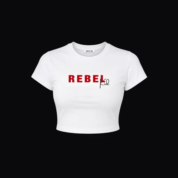 White_Cotton_Lycra_Rebel_Kid_Fitted_Crop_Top_for_Women