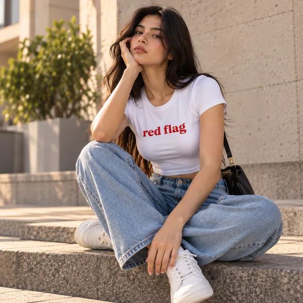 White_Cotton_Lycra_Red_Flag_Graphic_Print_Crop_Top_For_Women