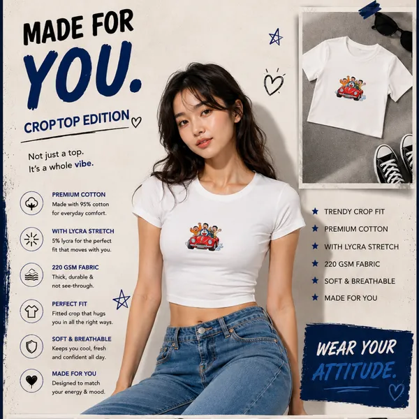 White_Cotton_Lycra_Relaxed_Doraemon_and_friends_Graphic_Print_Crop_Top_For_Women