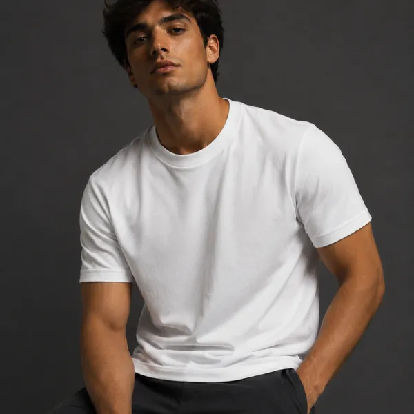 White_Cotton_Lycra_Relaxed_Plain_Tshirt_For_Men