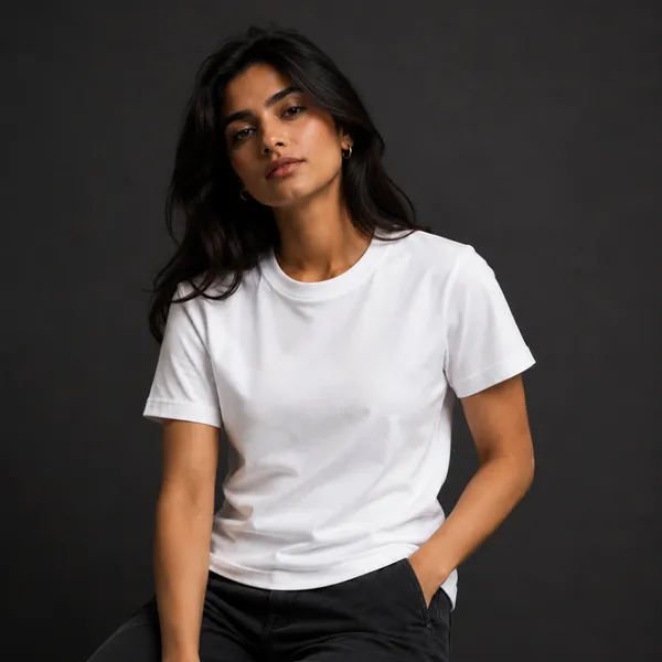 White_Cotton_Lycra_Relaxed_Plain_Tshirt_For_Women
