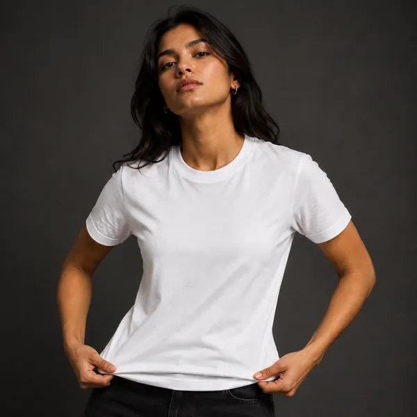 White_Cotton_Lycra_Relaxed_Plain_Tshirt_For_Women