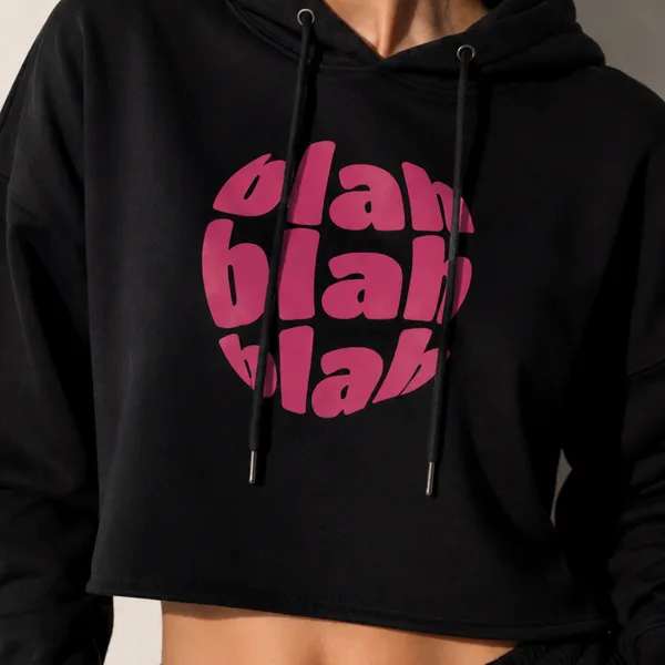 Women_Standard_Black_Blah_Blah_Blah_Graphic_Print_Cropped_Hoodie