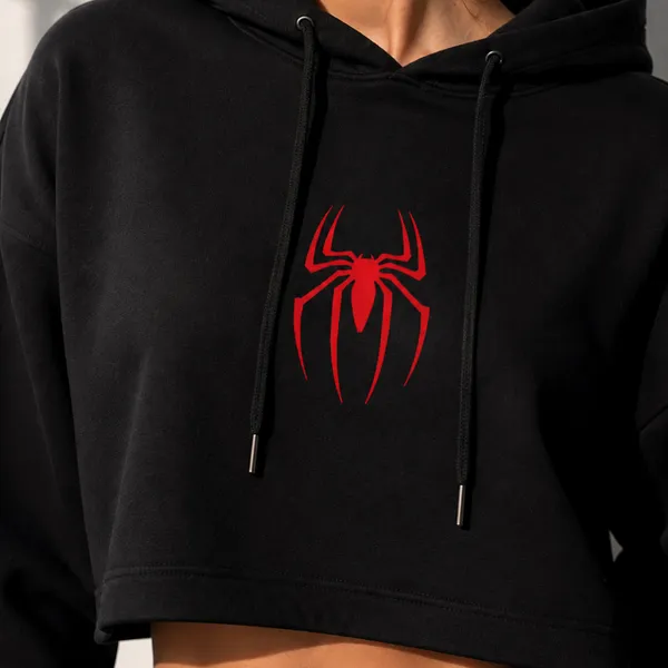Women_Standard_Black_Spider_Graphic_Print_Cropped_Hoodie