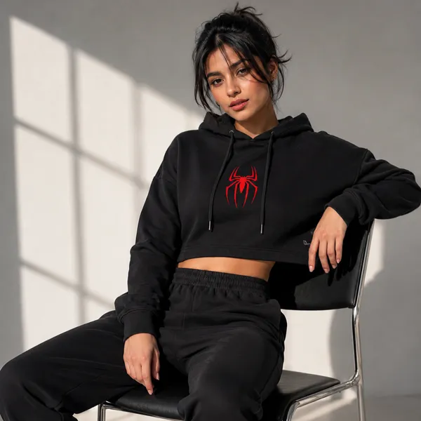 Women_Standard_Black_Spider_Graphic_Print_Cropped_Hoodie