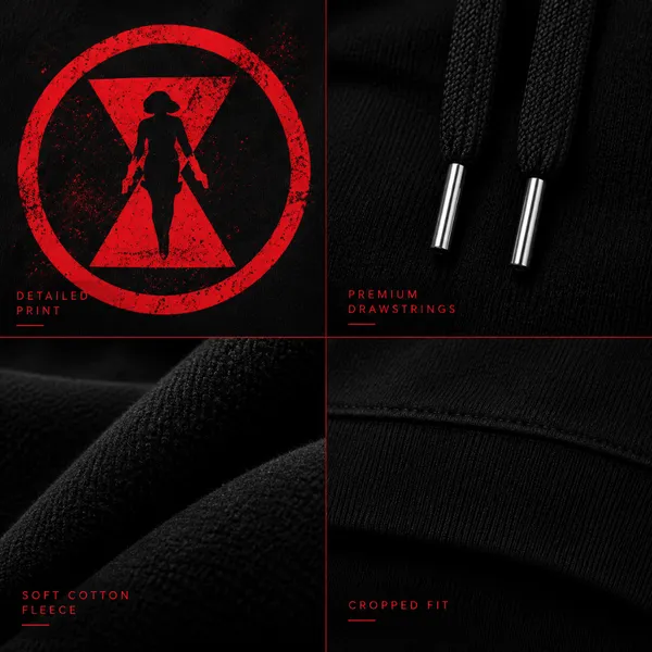 Women_Standard_Cropped_Black_Hoodie_Black_Widow_Graphic_Print