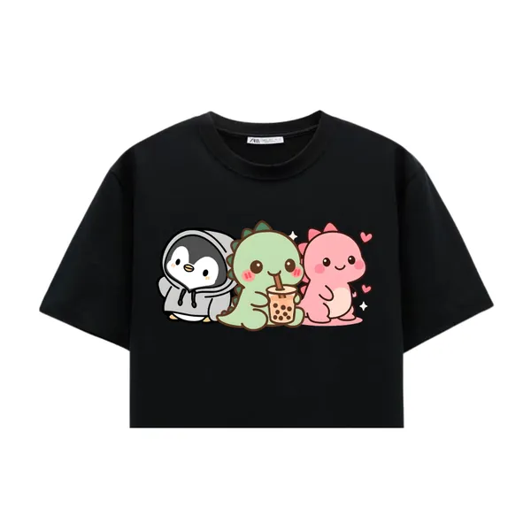 Black_Cotton_Lycra_Relaxed_Kawaii_Graphic_Print_Crop_Top_For_Women