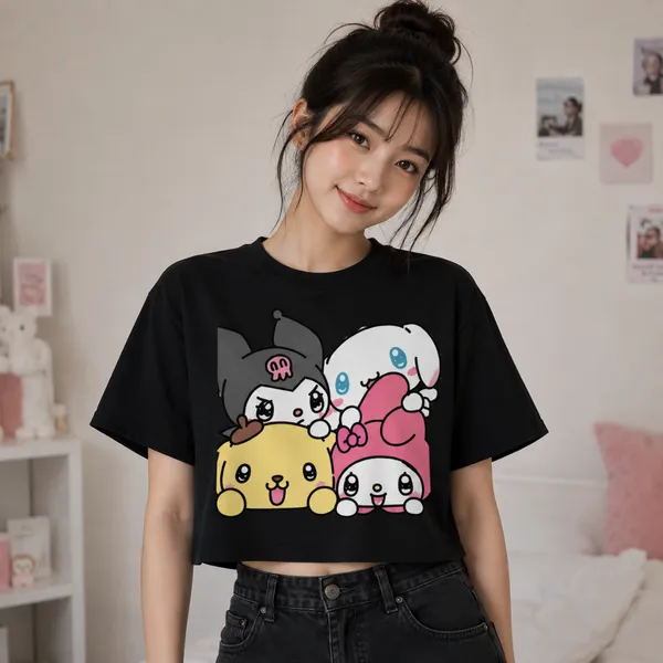 Black_Cotton_Lycra_Relaxed_Cartoon_Character_Graphic_Crop_Top_For_Women