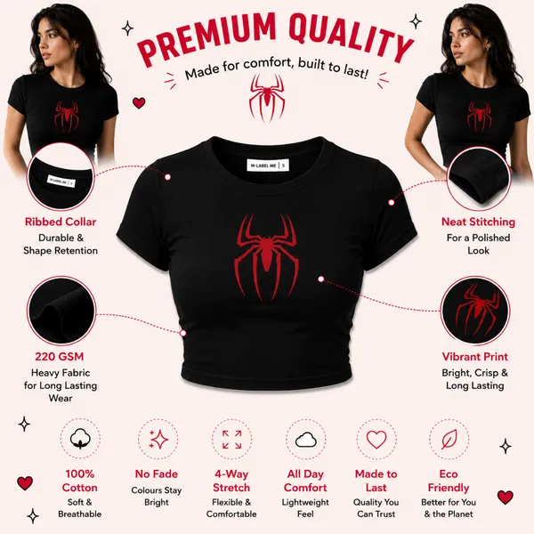 Black_Cotton_Edgy_Spider_Design_Fitted_Crop_Top_For_Women
