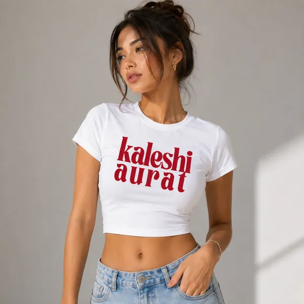 White_Cotton_Lycra_Kaleshi_Aurat_Print_Crop_Top_For_Women