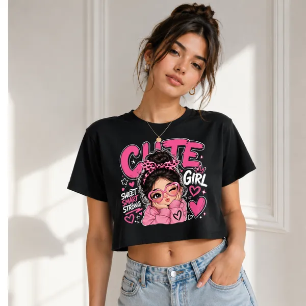 Black_Cotton_Lycra_Relaxed_cute_girl_Graphic_Crop_Top_For_Women