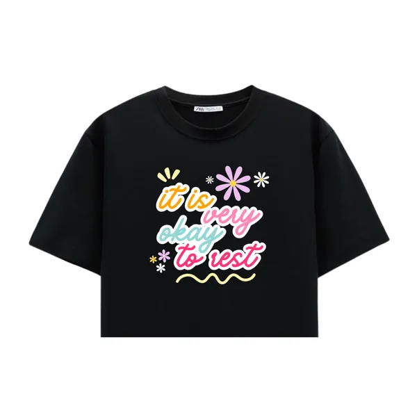 Black_Cotton_Lycra_Relaxed_Floral_Slogan_Graphic_Crop_Top_For_Women