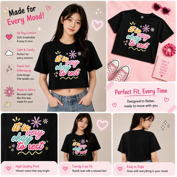Black_Cotton_Lycra_Relaxed_Floral_Slogan_Graphic_Crop_Top_For_Women