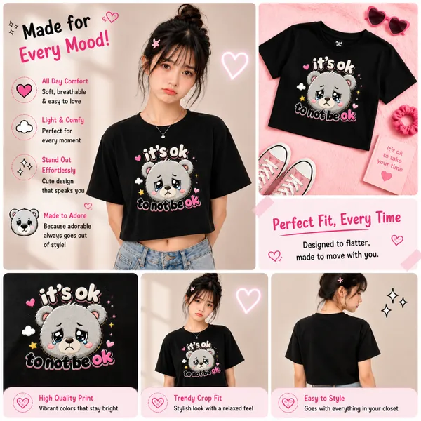 Black_Cotton_Lycra_it's_ok_to_not_be_ok_grey_Graphic_Crop_Top_For_Women