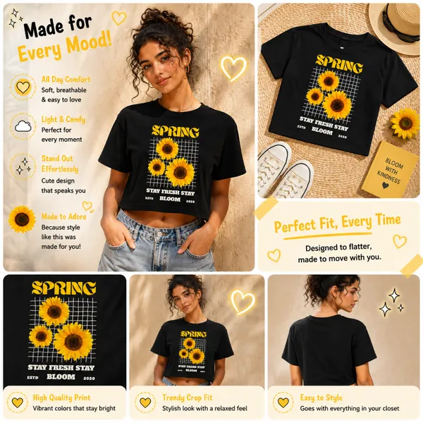 Women's_Sunflower_Graphic_Crop_Top_|_Spring_Bloom_Oversized_T-Shirt