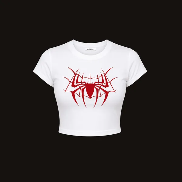 White_Cotton_Lycra_Gothic_Spider_Web_Crop_Top_for_Women