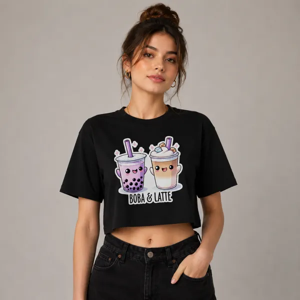 Black_Cotton_Lycra_Relaxed_Boba_Latte_Kawaii_Graphic_Crop_Top_For_Women