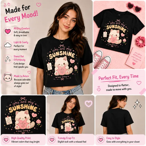 Cute_Cat_Graphic_Oversized_Crop_Top_for_Women_|_You_Are_My_Sunshine_Tee