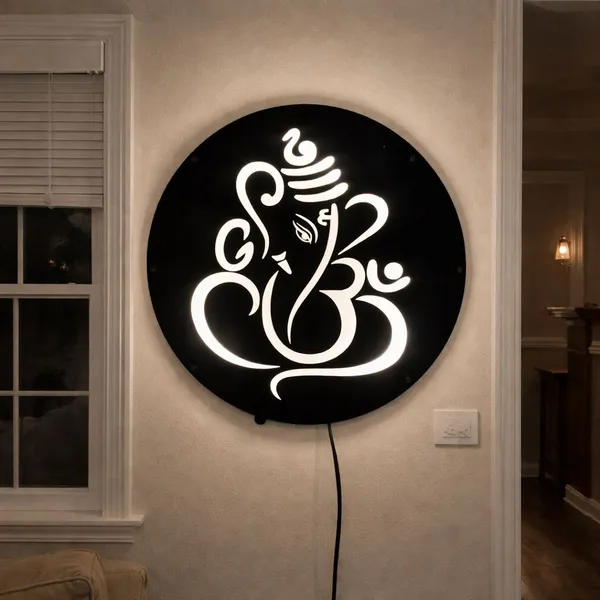 Ganpati_22_Mantras_LED_Wall_Light_,_decorative_spiritual_wall_lamp_(12_inch_X_12_inch,_Black)