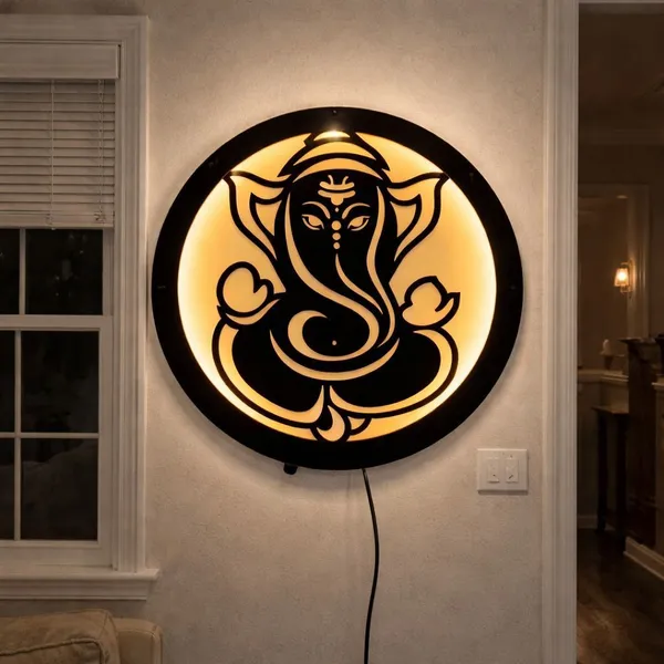 Crafties_Led_Ganesha_Wall_Light_|_decorative_spiritual_wall_lamp_(12_inch_X_12_inch,_Black)