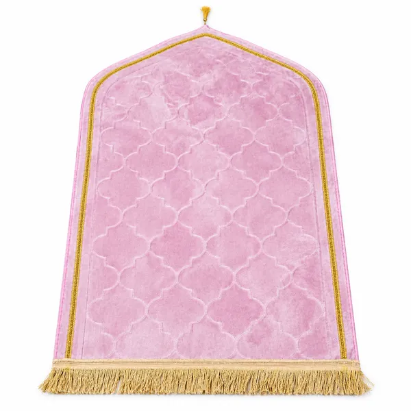 Pink_Velvet_Embossed_Islamic_Dome_Cut_Prayer_Mat