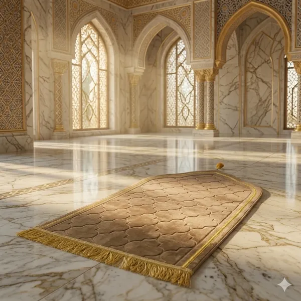 Sand_Beige_Velvet_Embossed_Islamic_Dome_Cut_Prayer_Mat