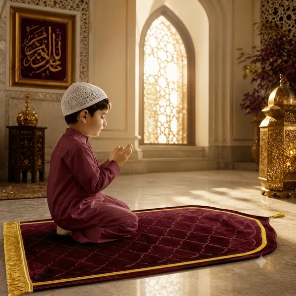 Burgundy_Velvet_Embossed_Islamic_Dome_Cut_Prayer_Mat