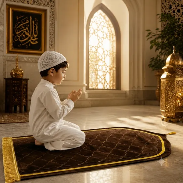Chocolate_Brown_Velvet_Embossed_Islamic_Dome_Cut_Prayer_Mat